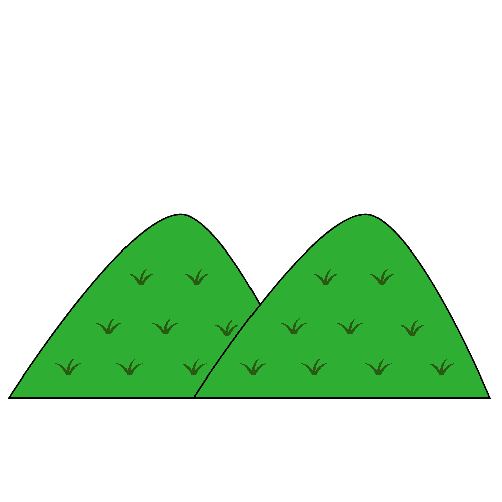 Mountain illustration-Cute Mt. Fuji and hand-painted mountain