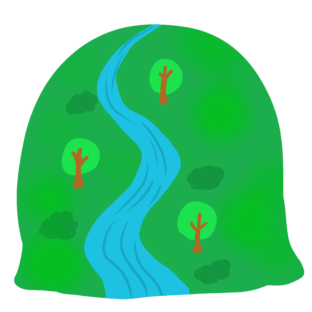 Mountain illustration-Cute Mt. Fuji and hand-painted mountain