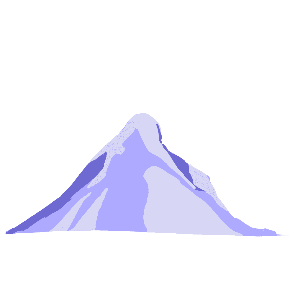 Mountain illustration-Cute Mt. Fuji and hand-painted mountain