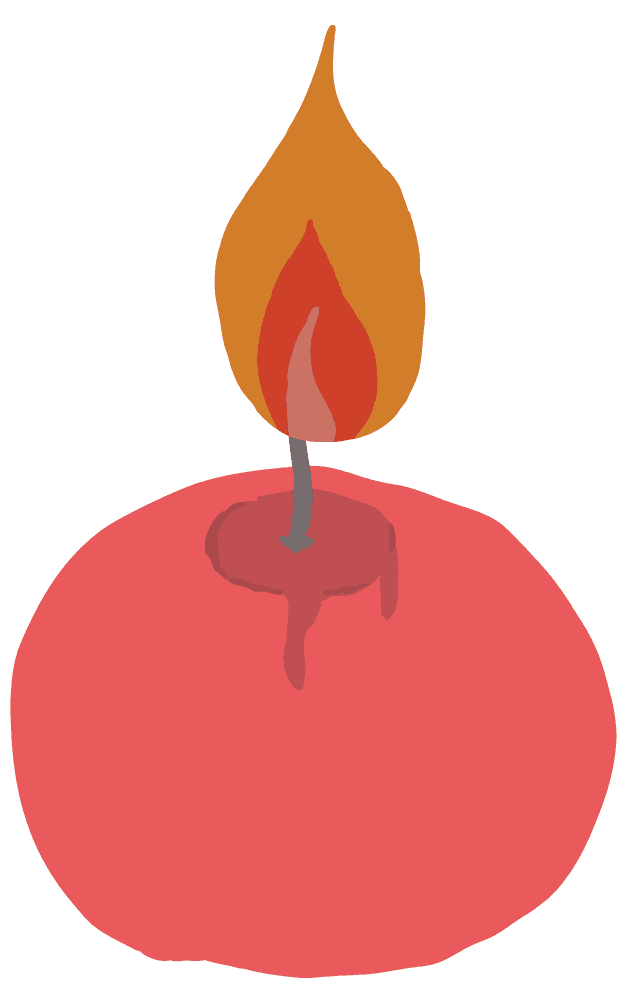 Candle illustration-Cute hand-painted warmth