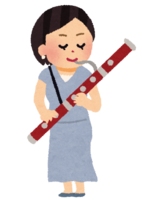 Woman playing bassoon (orchestra)