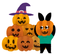 Playing with Halloween pumpkin-Pyoko