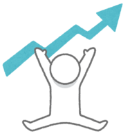 People who have achieved good results (stick figures)