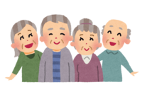 Good old man and grandmother