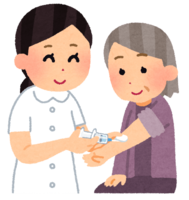 Person receiving an injection (grandmother)