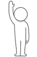 Stickman raising his hand