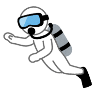 ダイビングをする棒人間