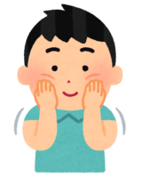 頬のマッサージ(男性)