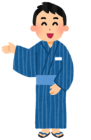 Clerk wearing a yukata (male)