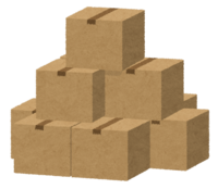 A pile of cardboard boxes