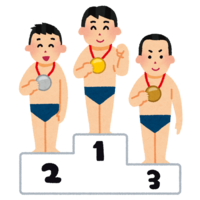 Swimmer on the podium (male)