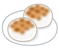 Baked round rice cake