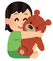 Girl holding a stuffed animal