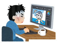 Illustrator (male) who draws pictures all night