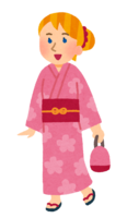 浴衣を着た外国人(女性)