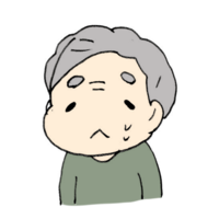 しょんぼりするおじいちゃん