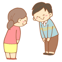 Men and women greeting each other