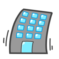 Building swaying due to an earthquake