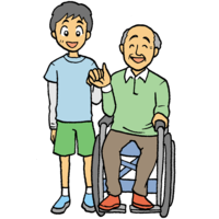 Wheelchair and grandson