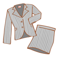 Gray striped skirt suit