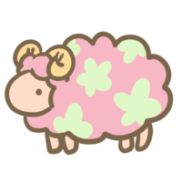 Sheep with flower pattern (pink)