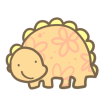 Picture book style dinosaur (orange)