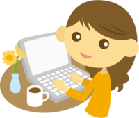 Female material using a personal computer