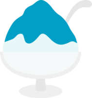 Shaved ice in a glass plate