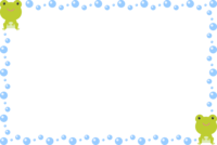 Cute frog and water drops (polka dots) frame Decorative frame