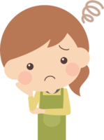 烦恼不安而困惑的主妇女性