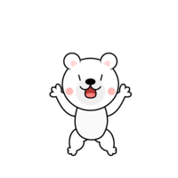 ガォーと叫ぶシロクマキャラ