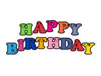 笑顔マーク入り(HAPPY-BIRTHDAY)文字