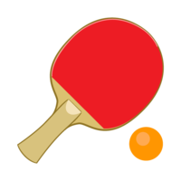 シンプルな卓球ラケットとピン玉