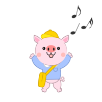 Energetic cute pig kindergarten