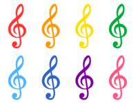 Colorful treble clef