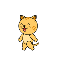 Walking tabby cat character