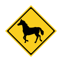 Horse caution sign
