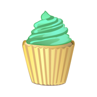 Green cream cupcake