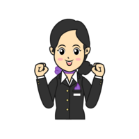 Cabin attendant who works hard with a smile