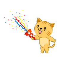 Tabby cat ringing crackers
