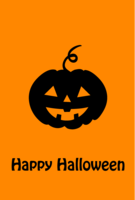 カボチャシルエットのハロウィンカード