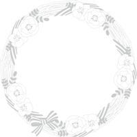 Striped ribbon and anemone-Fashionable-Perfect circle-Circle-Frame frame