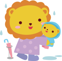 Lion-rainy season-umbrella-cute animal