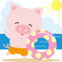 Pig sea opening-cute animal