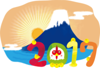 2017 First sunrise and rooster from Mt. Fuji