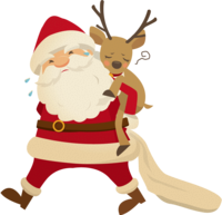 时尚(下班不能走路的驯鹿)圣诞老人