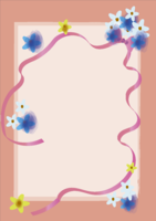 丝带和花框架纵向