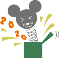 从惊箱跳出的可爱老鼠和2020字符子年