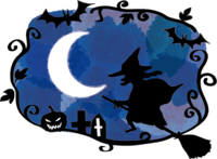 帅气的万圣节(魔女和月亮)