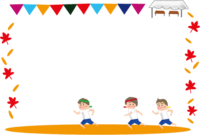 Foot race athletic meet (kindergarten-elementary school-junior high school) frame frame